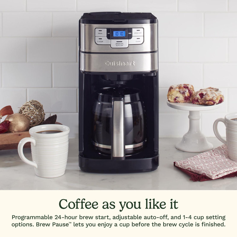 Cuisinart Automatic Grind and Brew 12-Cup Coffeemaker with 1-4 Cup